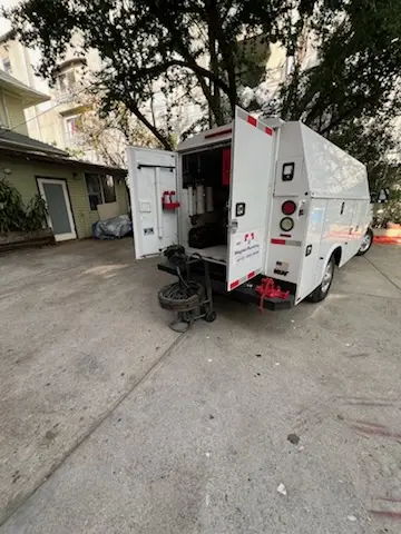 Magnet Plumbing service vehicle on-site for Sewer Line Repair in Flagami